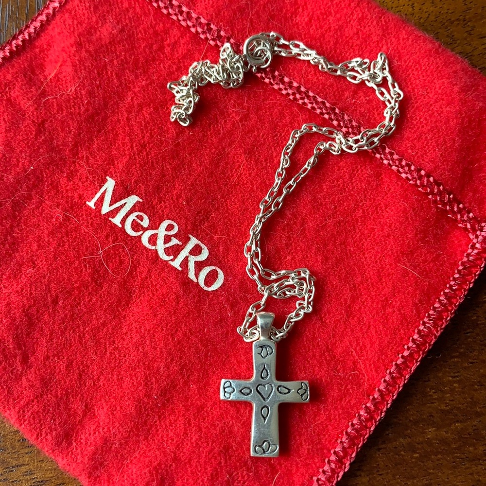 Me & Ro “Heart&Lotus” Cross with Courage Pendant added